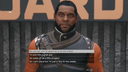 Starfield - Talk to John Tuala About Bastien Graff