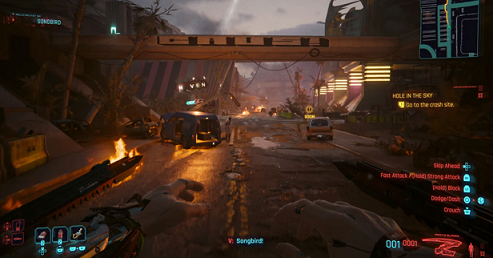 Cyberpunk - going to the crash site