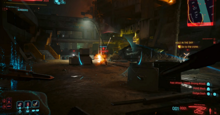 Cyberpunk - hostile area before the crane