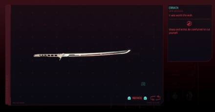 Cyberpunk 2077 Phantom Liberty - Errata Thermal Katana Banner