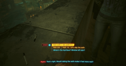 Cyberpunk Phantom Liberty - Take the Oath Dialogue Options