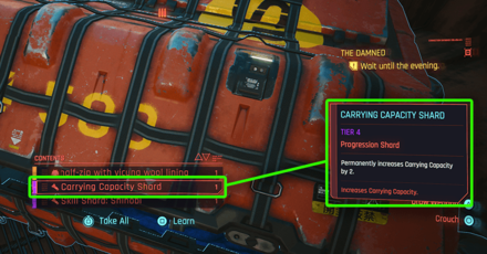 Cyberpunk 2077 Phantom Liberty - Carrying Cyberware Capacity Shard