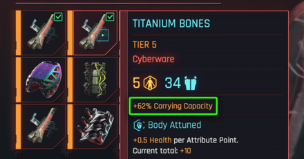 Cyberpunk 2077 Phantom Liberty - Titanium Bones Cyberware Effect