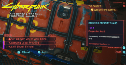 Cyberpunk 2077 Phantom Liberty - How to Get Carrying Capacity Shards