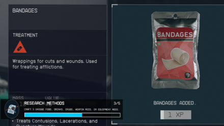 Starfield - Bandage Craft for Research Methods