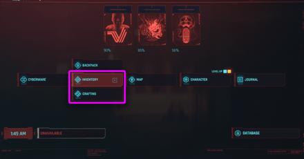 Cyberpunk 2077 Phantom Liberty - Crafting Menu