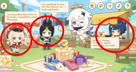 Genshin Impact - Gratifying Gathering - Help the Stalls