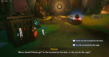 Genshin Impact - Road to the Singularity Quest Guide - Work With Paimon to Open the Cage