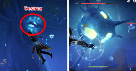 Genshin - Mysterious Ore in Mount Esus East - Destroy the Thorny Cyst