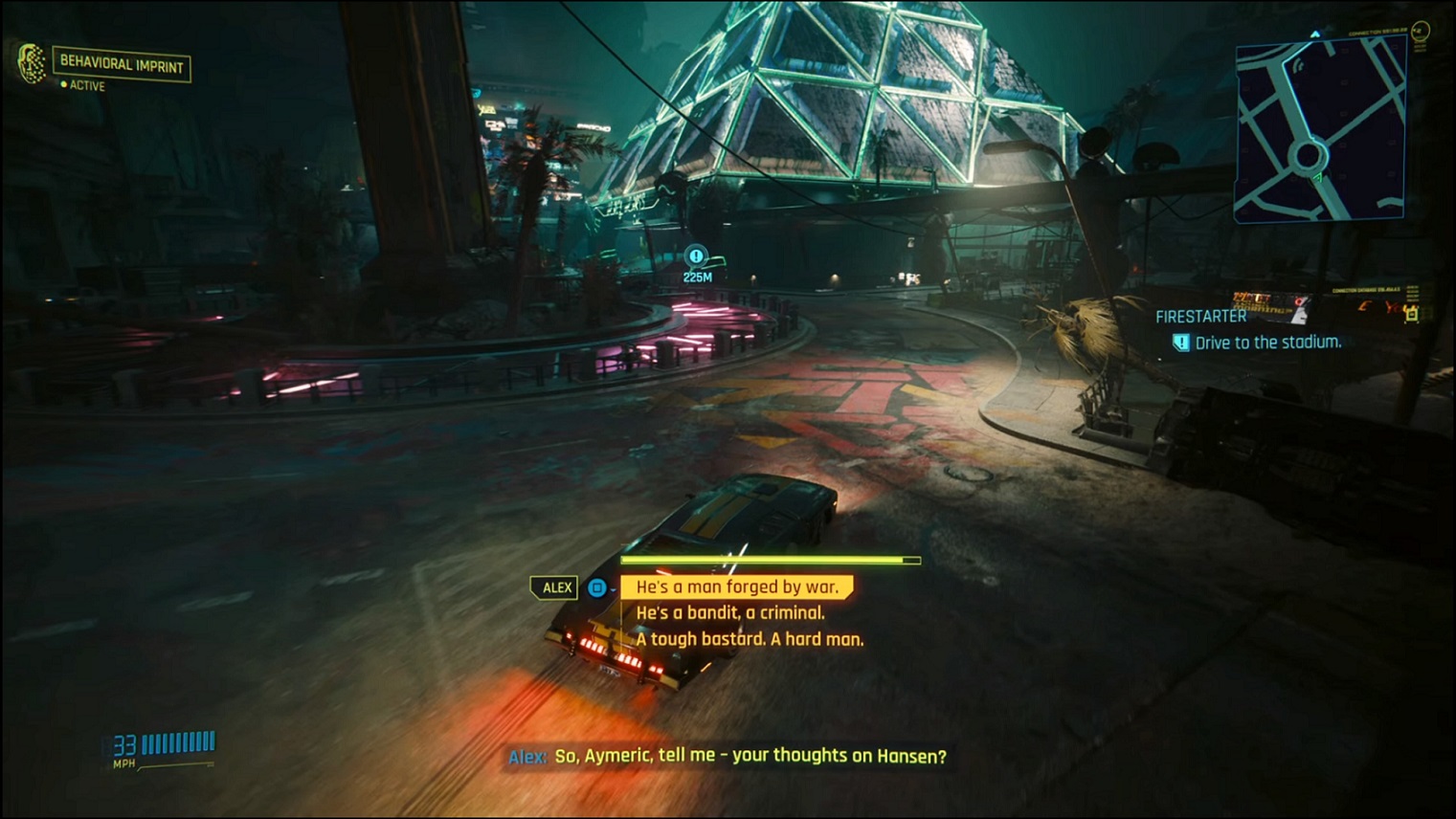 Cyberpunk - driving to the Stadium