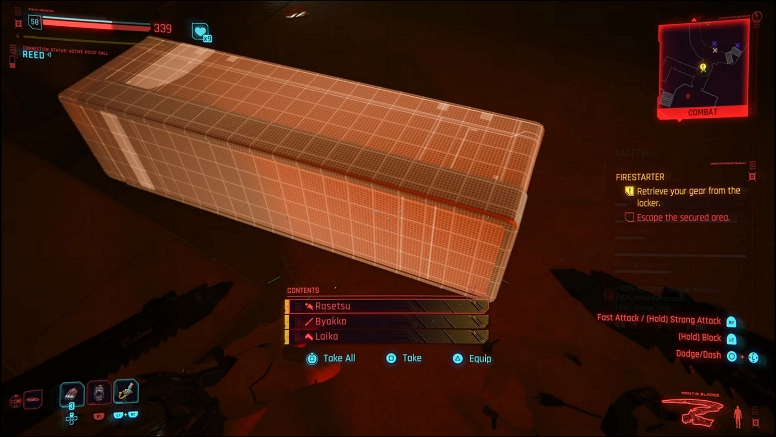 Cyberpunk - locker with your inventory