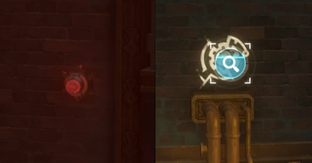 Genshin - Scenes from Life in Meropide Every Debt Has a Creditor - Examine the gear patterns on the wall