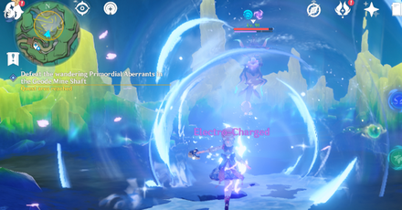 Genshin - Scenes from Life in Meropide Visible Hands - Defeat the wandering Primordial Aberrants in the Geode Mine Shaft