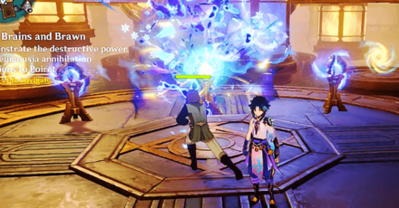 Genshin - Both Brains and Brawn - Demonstrate the destructive power of Pneumosia annihilation reactions to Poiret