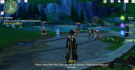 Genshin Impact - A Letter Quest - Go to Mary-Ann Memorial Park and Defeat All of the Malfunctioning Meka