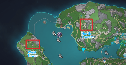 Genshin - In Search of Lost Time Quest Location - North and West Tower