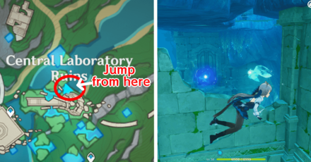 Genshin - Central Laboratory Ruins Puzzle - Seelie in Walls