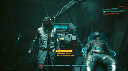 Cyberpunk Phantom Liberty - Treating Symptoms Choices