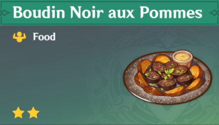 Genshin Impact - How to Get Boudin Noir aux Pommes and Effects