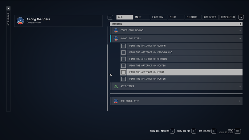 Starfield - Among the Stars Artifacts