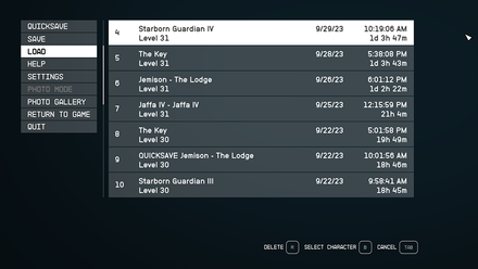 Starfield - Check With Save Playtime