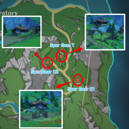Genshin - Spur Gear Locations