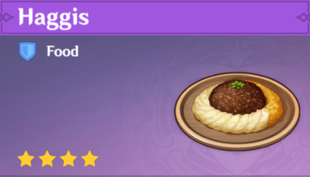 Genshin Impact - How to Get Haggis and Effects