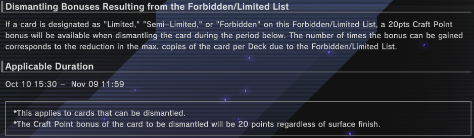 Master Duel - October 10 2023 Banlist Update Dismantling Bonus