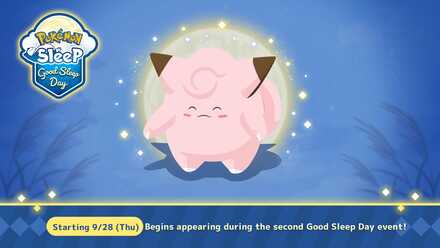 Pokemon Sleep - Clefairy in Good Sleep Day