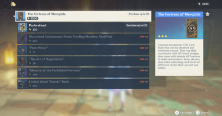 Genshin Impact - How to Get the Fortress of Meropide Card Back - Fortress of Meropide Card Back Price