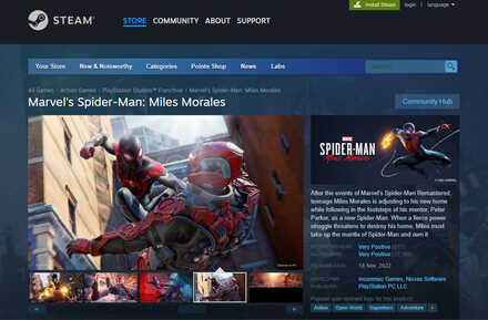 Steam Page -Spider-Man Miles Morales