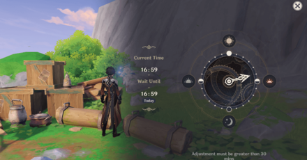 Genshin - Remains of the Day Achievement - Change Time to Sunset