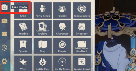 Genshin - Use the Camera in Settings