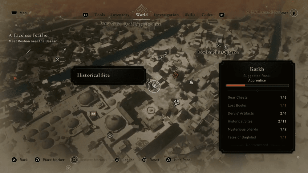 AC Mirage Collectible Historical Sites