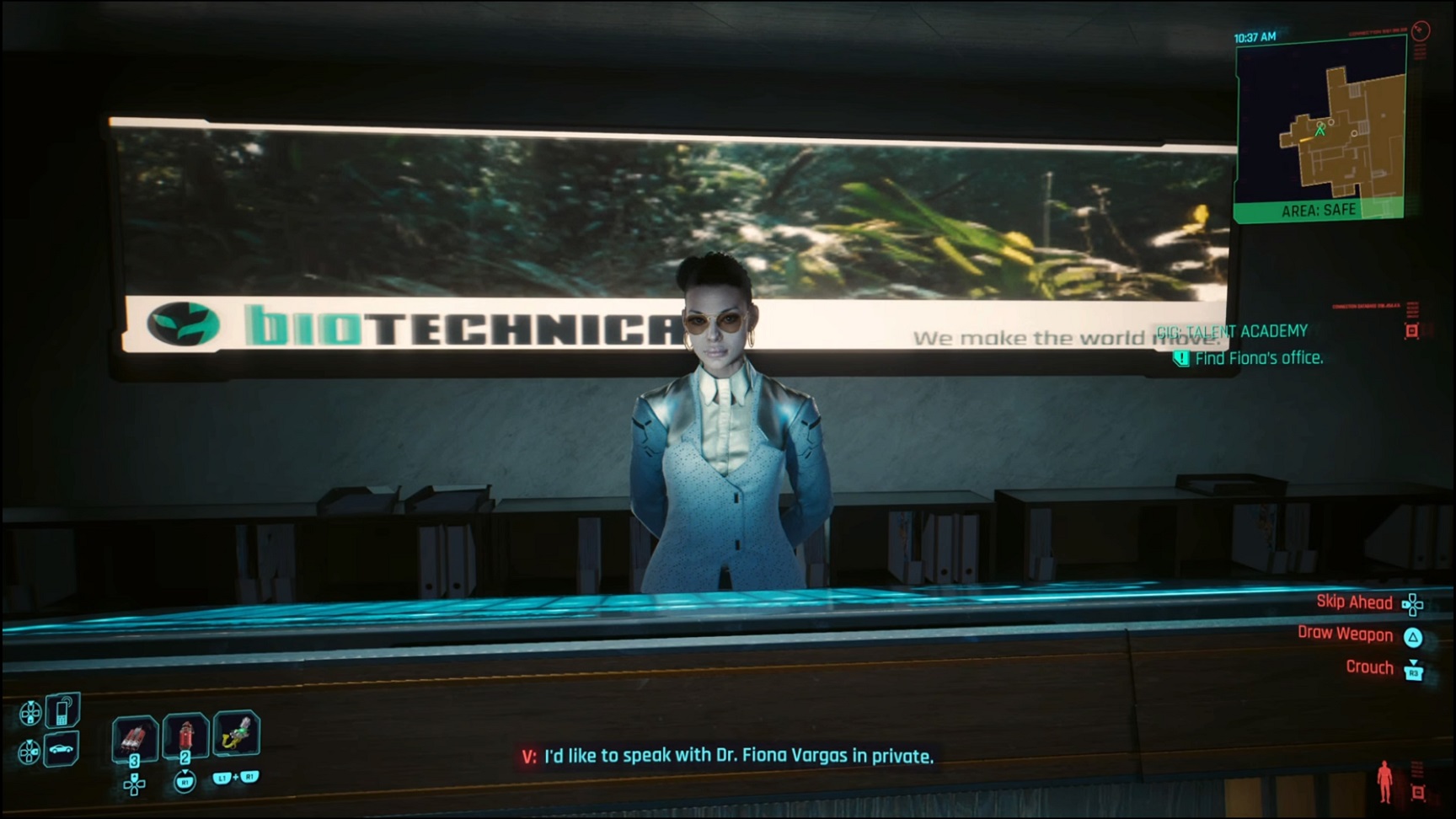 Cyberpunk - talking to the receptionist