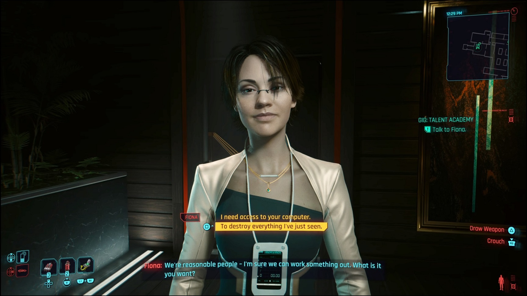 Cyberpunk - Fiona offering a deal