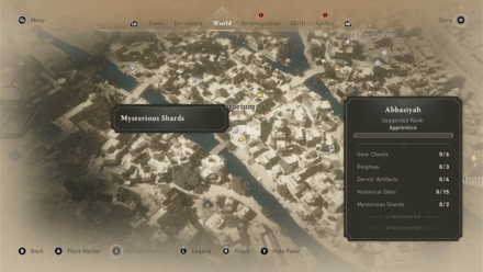 AC Mirage - Mysterious Shard 3 - Around the Scriptorium or Four Markets