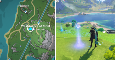 Genshin - Viewpoint in West Slopes of Mont Automnequi