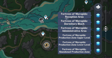 Genshin Impact - Fortress of Meropide Map Guide - Fortress Layers
