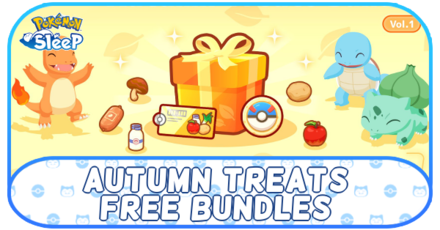Pokemon Sleep - Autumn Treats Free Bundles