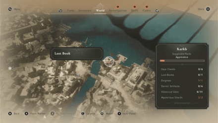 AC Mirage Sharqiyah Harbor Camp Lost Book Map Location