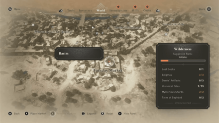 AC Mirage Tuesday Market Lost Book Map