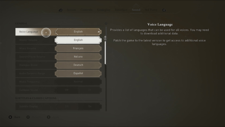 AC Mirage - How to Change Voice Language