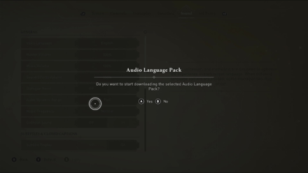 AC Mirage - Choosing a Non-English Voice Language Downloads an Additional Language Pack