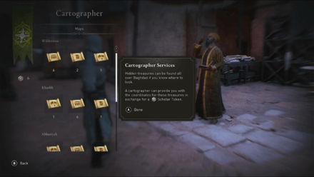 AC Mirage - Buy Gear Chest Maps from Cartographer
