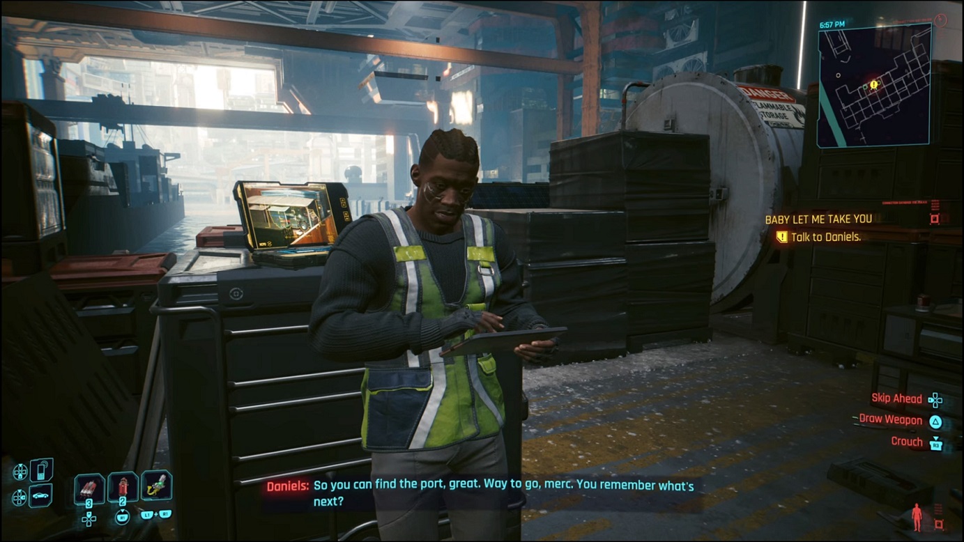 Cyberpunk - meet with Daniels at the docks