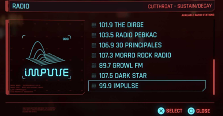 Cyperpunk 2077 Phantom Liberty -  Radio Option