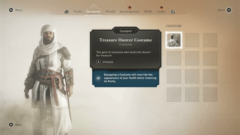 AC Mirage Dervis Artifacts Treasure Hunter Outfit
