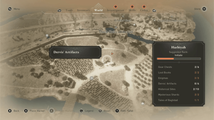 AC Mirage Dervis Artifact Harbiyah Zubaydiyah Map Location