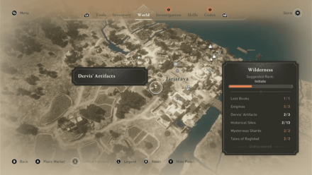 AC Mirage Dervis Artifact Wilderness Wilderness South Map Location